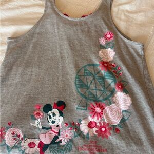 Disney Flower and Garden Gray Tank Top with Pink